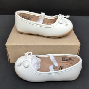 WONDER NATION Bow Ballet Flat Toddler Girls Shoes Size 5 White